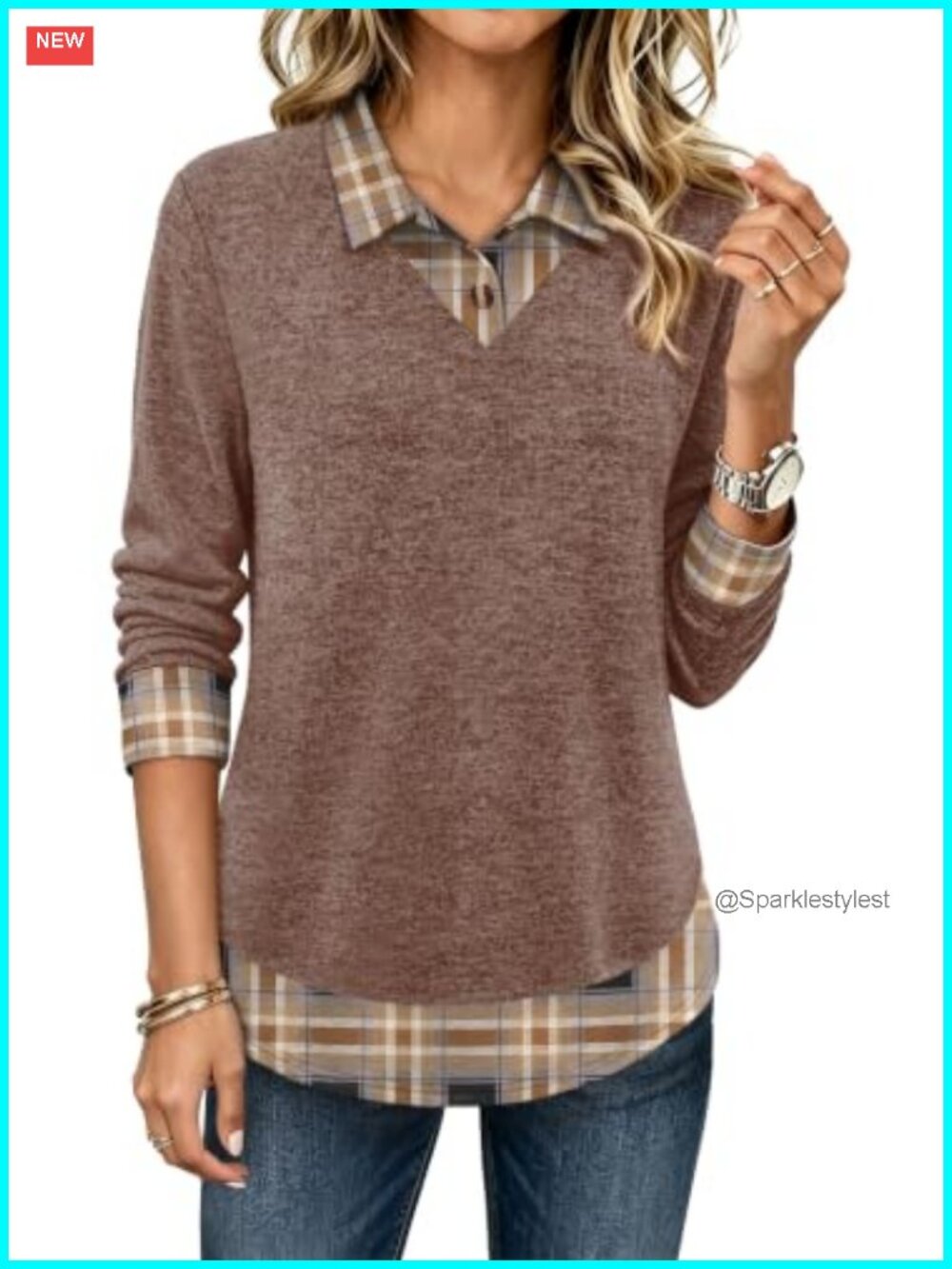 Womens Polo Tunic Top Long Sleeve Tunic Top